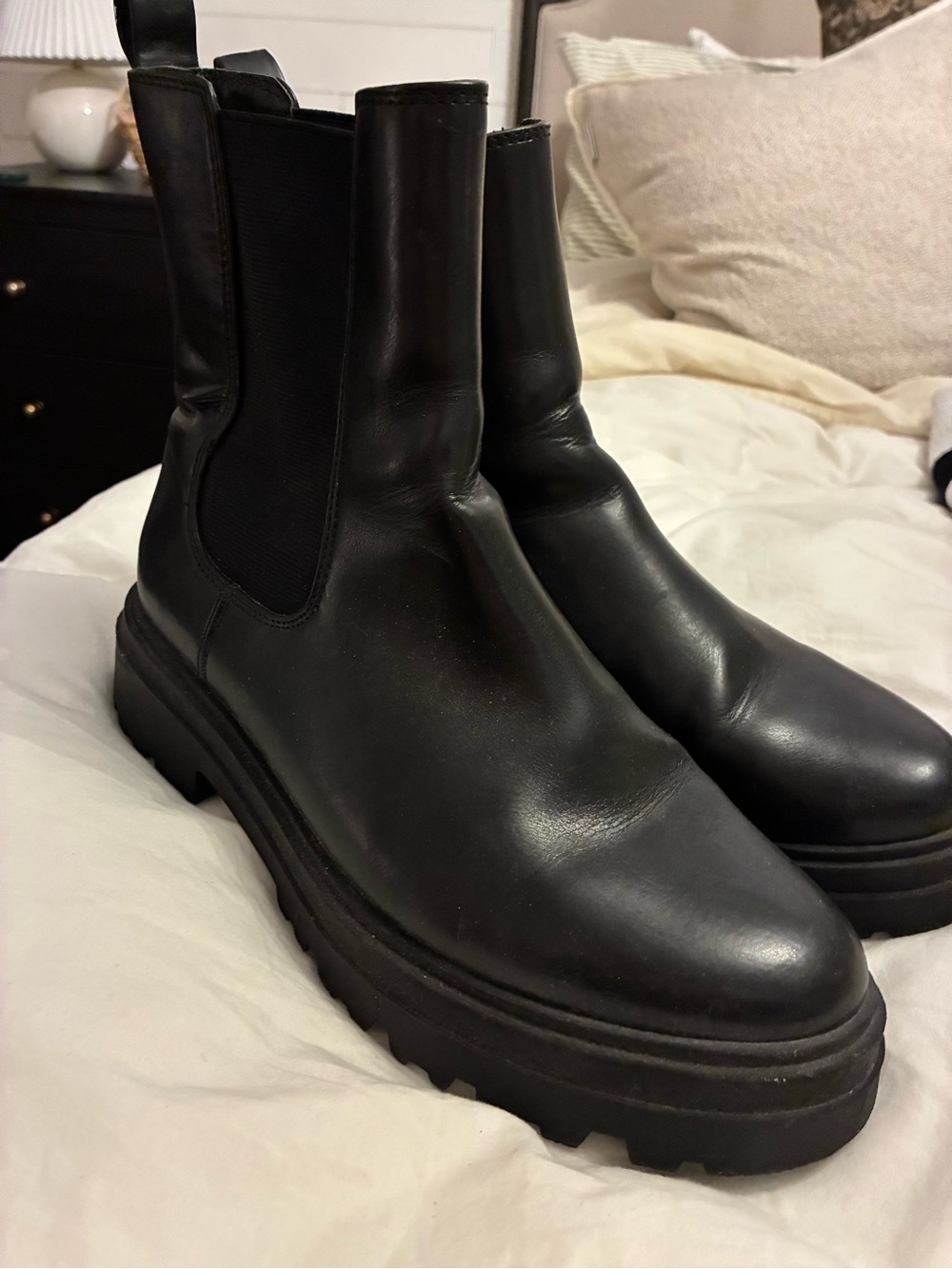 A New Day Black Platform Chelsea Booties